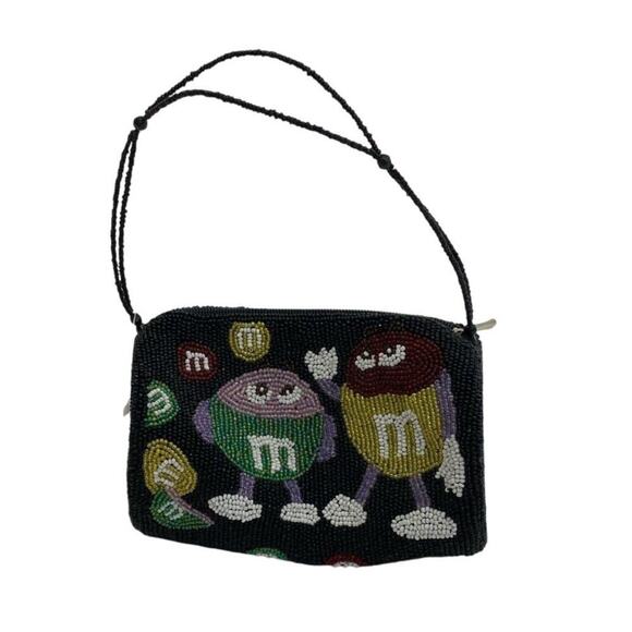 ✨ Vintage M&M’s Beaded Handbag 👜 Retro Y2K Statement Purse - Picture 2 of 5
